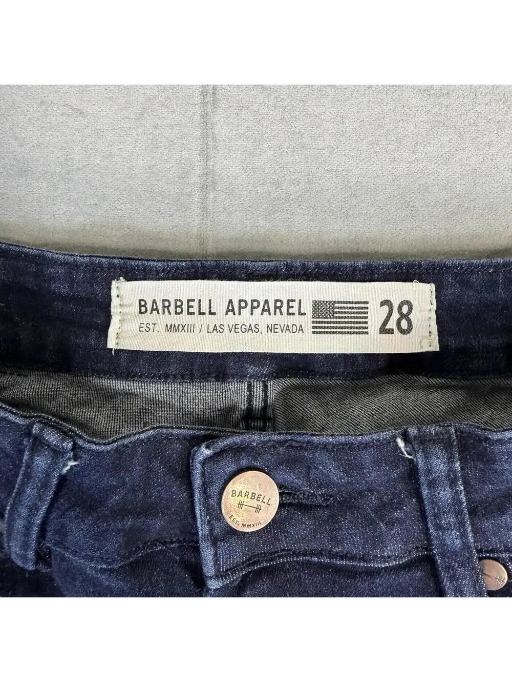 Barbell Apparel Jeans Mens 28 Blue Dark Wash Skinny Fit Casual Stretch Denim